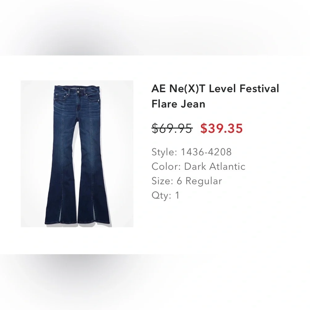 American Eagle Dark Blue Flare Jeans - Picture 6 of 6